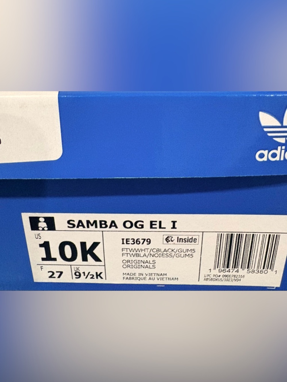 Adidas Samba OG Kids | White / Core Black / Gum | size 10K - Picture 8 of 10